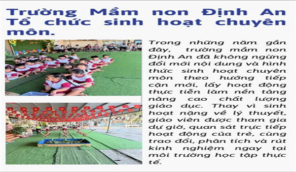TRƯỜNG MẦM NON ĐỊNH AN TỔ CHỨC SINH HOẠT CHUYÊN MÔN